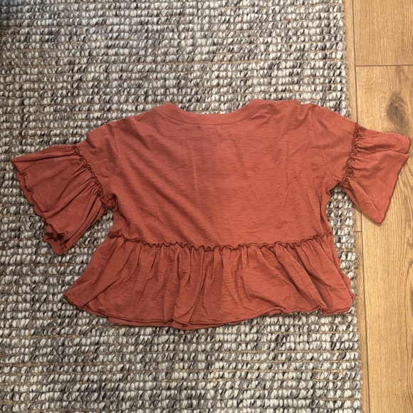 Altar’d State Ruffled Sleeve Top - Rust - Picture 3 of 3